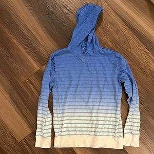J Crew kids ombré stripe hooded long sleeve tee shirt